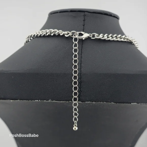 Boho Statement Necklace with Silver-Tone Crescent Medallions – 20-23" Length - Picture 8 of 12